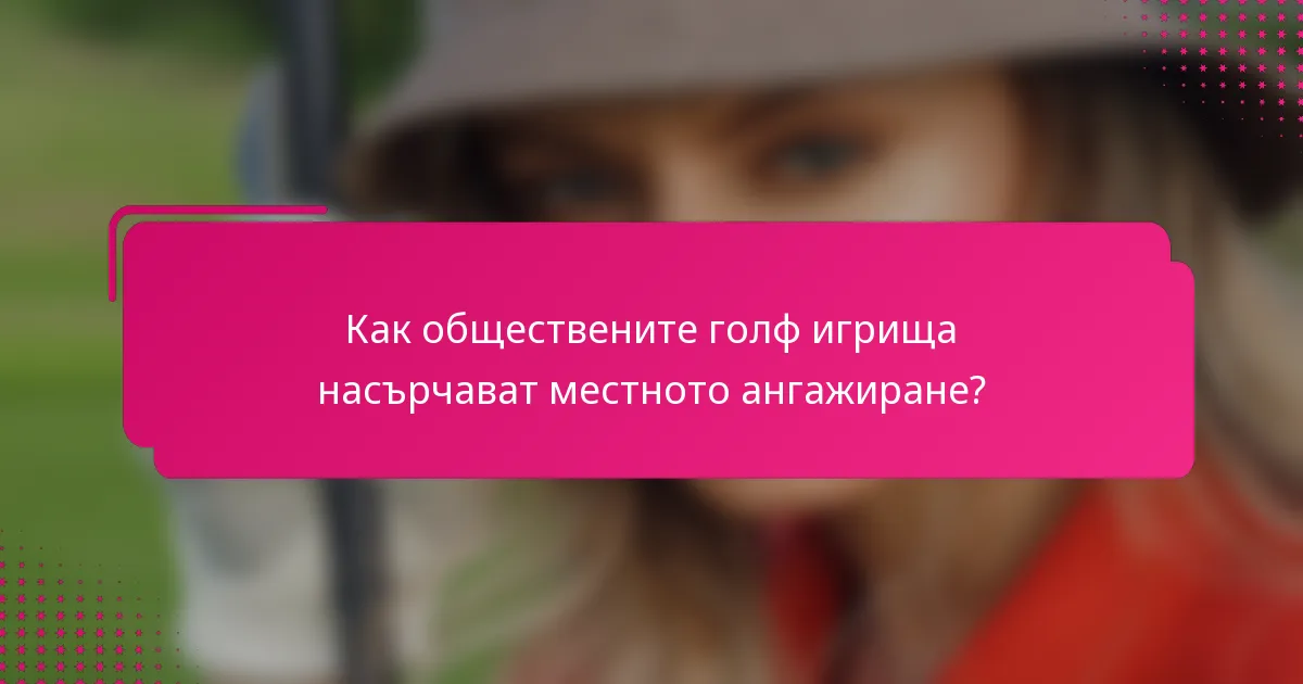 Как обществените голф игрища насърчават местното ангажиране?