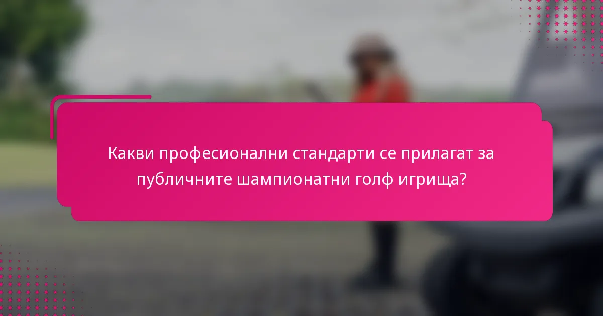 Какви професионални стандарти се прилагат за публичните шампионатни голф игрища?