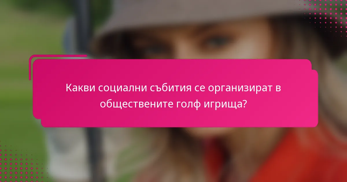 Какви социални събития се организират в обществените голф игрища?